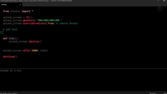 create a splash screen using python tkinter смотреть онлайн