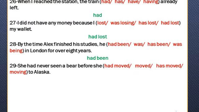 اتحداك انك تحصل على الدرجة النهائية فى هذا الاختبار The past perfect simple смотреть онлайн