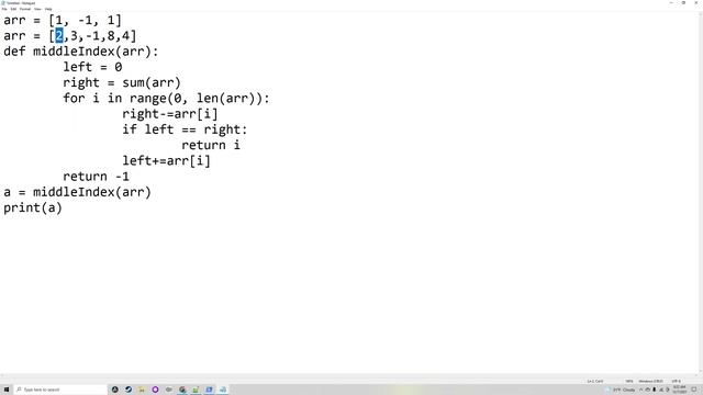 Get the middle index of an array - Leetcode python coding by Elrik смотреть онлайн
