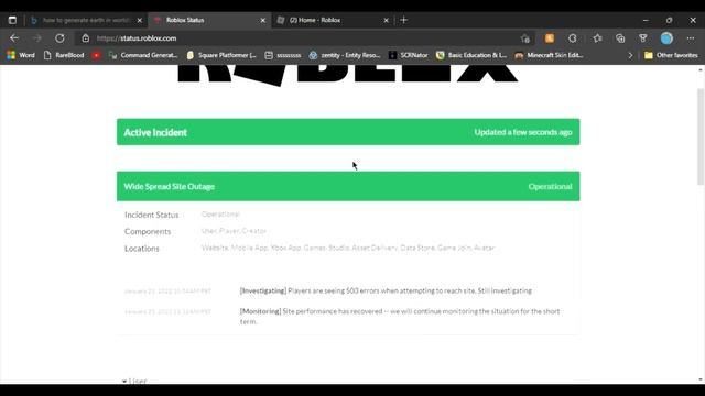 Roblox Status update (503 service unavailable) смотреть онлайн