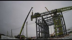 Монтаж башенного крана Zoomlion T1200-64 в Норильске