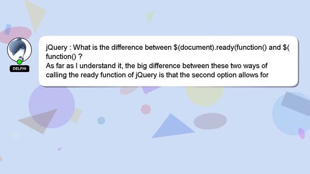 jQuery : What is the difference between $(document).ready(function() and $(function() ? смотреть онлайн