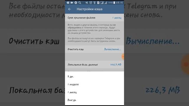 Как почистить кеш в телеграмм. Срок хранения файлов смотреть онлайн