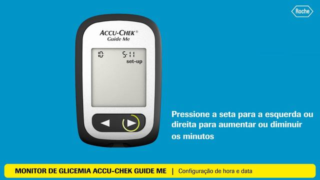 Configuração de hora e data - Accu-Chek Guide Me смотреть онлайн