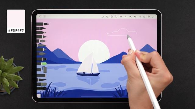 How to draw a beautiful landscape in Drawing Desk смотреть онлайн