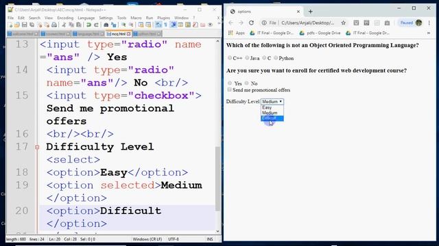 Creating a Drop Down List / Combobox in HTML | selet tag | Web site development Course смотреть онлайн