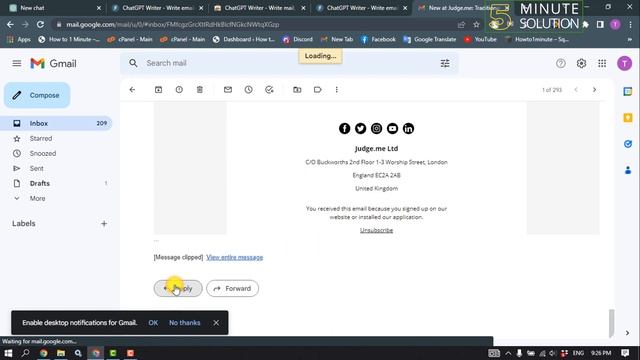 ChatGPT Writer Email writer for Gmail ChatGPT Writer Generate Email replies for Gmail using AI смотреть онлайн