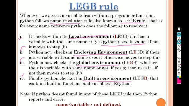 LEGB rule for resolving scope of name | Local | Environment | Global | Built in Environments смотреть онлайн