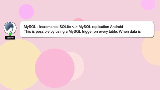 MySQL : Incremental SQLite - MySQL replication Android смотреть онлайн
