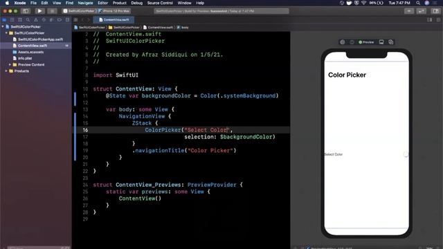 Color Picker in SwiftUI (Xcode 12, 2021, SwiftUI) - iOS for Beginners смотреть онлайн