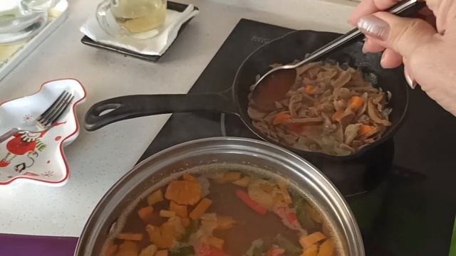 Готовим сливочный суп с грибами!