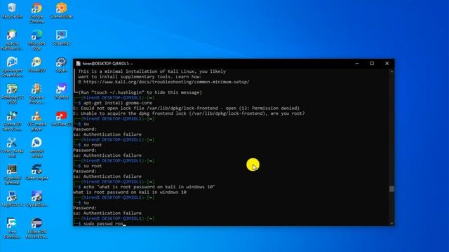 fix kali Linux root password authentication failure @hsktube смотреть онлайн