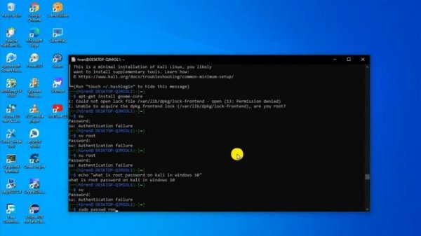 fix kali Linux root password authentication failure @hsktube