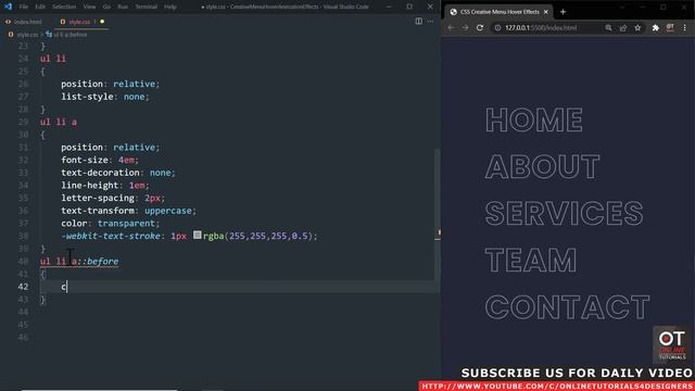 CSS Creative Menu Hover Text Animation Effects | Amazing Animated Text using Html & CSS смотреть онлайн