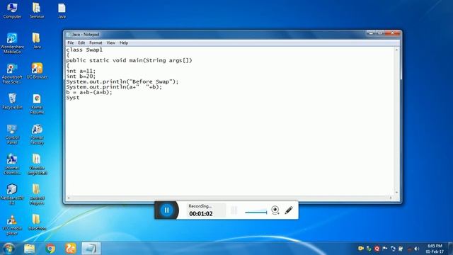 Swap Two number in java without third variable смотреть онлайн