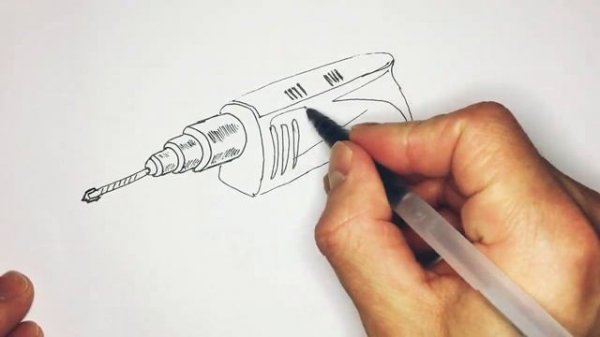 Как нарисовать дрель - How to draw a drill