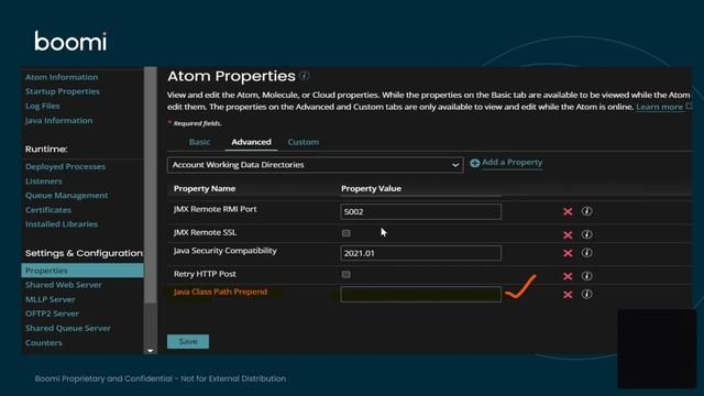 Properties Panel, Advanced tab 71 Java Class Path Prepend смотреть онлайн