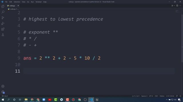 Operator Precedence in Python - Python Tutorials For Beginners #22 смотреть онлайн