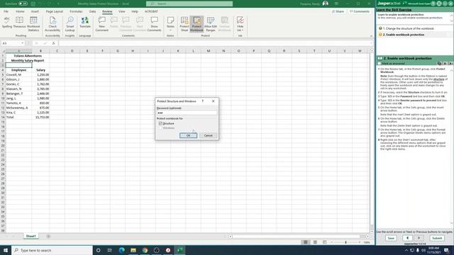 Excel Expert Lesson 4 8 Protecting the Workbook Structure смотреть онлайн