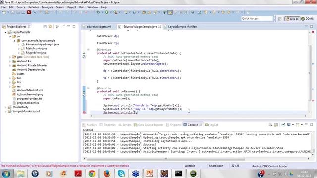 Demo on Android Date Picker | Edureka смотреть онлайн
