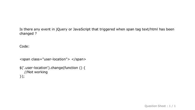 jQuery : Trigger for span text/html on changed смотреть онлайн