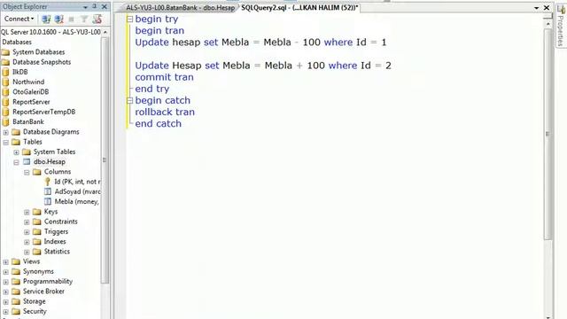 SQL Dersleri Transaction смотреть онлайн