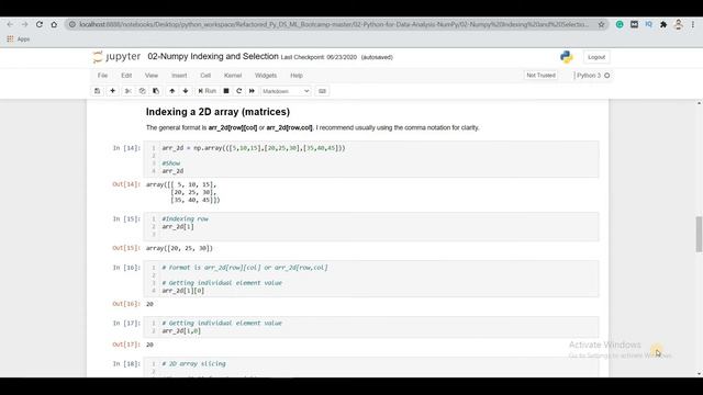 Numpy Arrays in Python | Indexing and Selection | Data science unlocked with EdUcode with SK смотреть онлайн