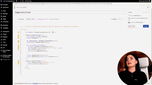 STAGGER TEXT ANIMATION ON LINKS HOVER WITH JavaScript - Elementor Wordpress Tutorial Flex Container смотреть онлайн