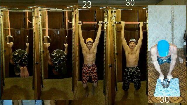 32 подтягивания, на турнике, 21 отжимания на кольцах, и 31 отжимание "Кольца в точку" смотреть онлайн