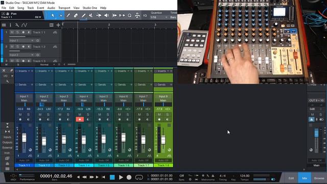 DAW Mode Setup TASCAM Model 12 with PreSonus Studio One V5 смотреть онлайн