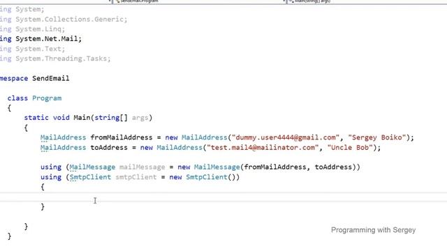 #5 - C# Отправка почты через Gmail смотреть онлайн