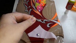 Купальник для художественной гимнастики.  Украшаем стразами.  Часть 2.