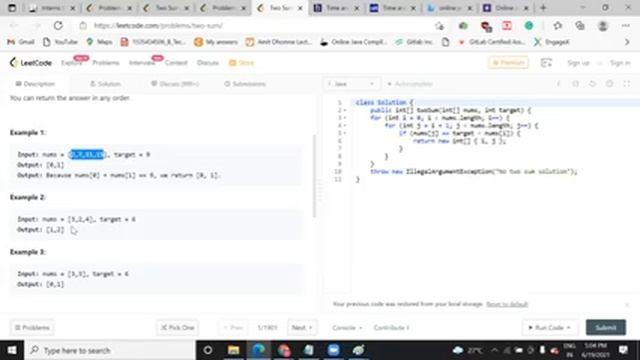 Leetcode Java Programming Two sum problem смотреть онлайн