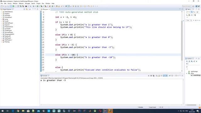 Java tutorial - if else-if else conditional operators and logical operators inside if codition смотреть онлайн