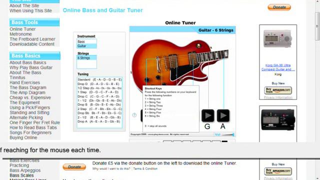 Online Guitar and Bass Tuner смотреть онлайн