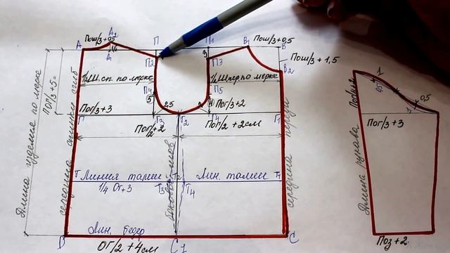 Выкройка - основа для детского плечевого изделия