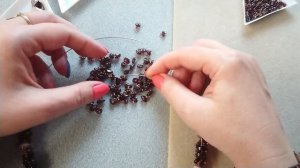Колье своими руками, из бусин граната, мастер класс.