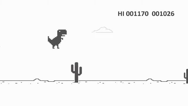Динозавр T-Rex из Google Chrome рекорд смотреть онлайн