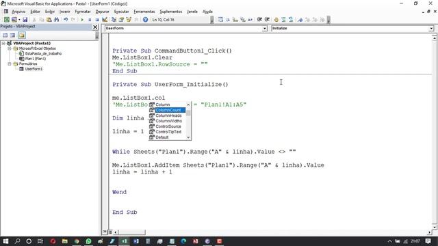 B91 EXCEL VBA BÁSICO 2020 ERRO AO LIMPAR LISTBOX OU COMBOBOX PREENCHIDA COM ROWSOURCE смотреть онлайн