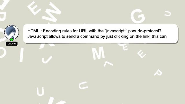 HTML : Encoding rules for URL with the `javascript:` pseudo-protocol? смотреть онлайн