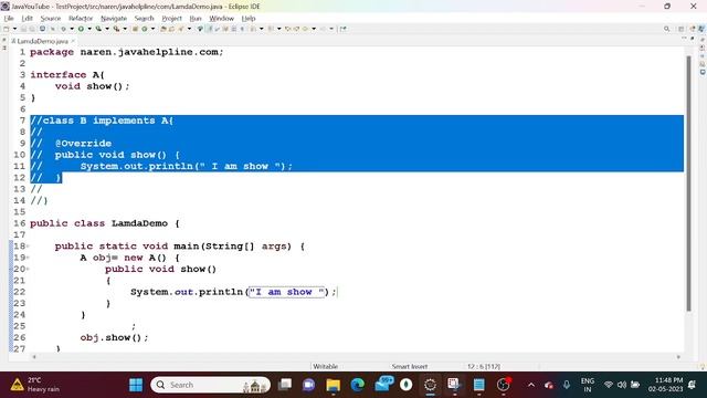 Lambda Expression with example in JAVA 8 смотреть онлайн