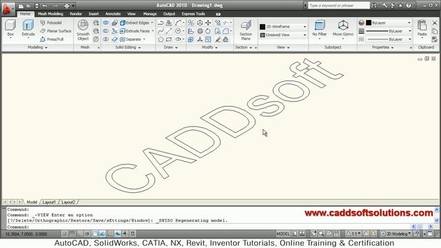 AutoCAD 3D Text Tutorial | AutoCAD 2010 Tips смотреть онлайн
