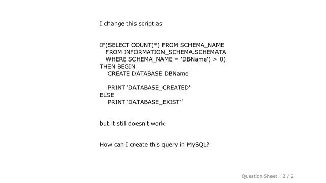 MySQL : MySQL create database if not exist смотреть онлайн