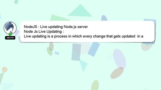 NodeJS : Live updating Node.js server смотреть онлайн