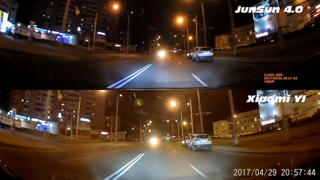JUNSUN 4.0 vs XIAOMI YI - сравнительный тест видео смотреть онлайн