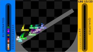 Stay First - 23 Eliminations Marble Race in Algodoo