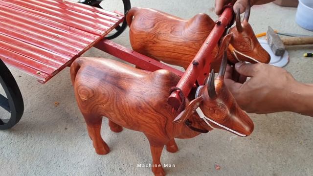 Making Red and Black Cow Bullock Cart - DIY Woodworking Projects смотреть онлайн