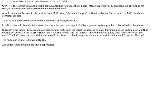 php is not recognized as an internal or external command although it is available in commandline смотреть онлайн