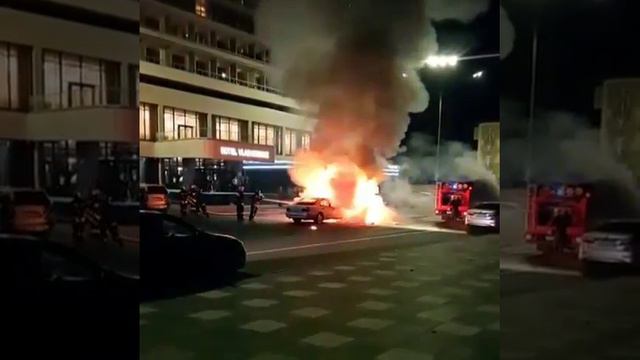 Во Владикавказе загорелся автомобиль смотреть онлайн