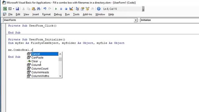 Display List of All Files in folder in Combo Box смотреть онлайн